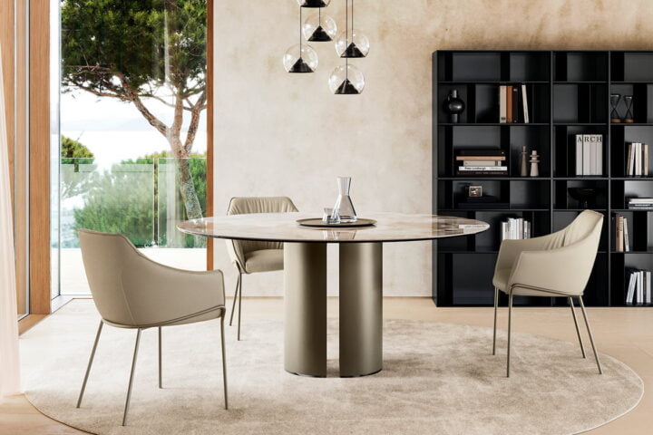 Dora ceramic - round ceramic table | Eforma