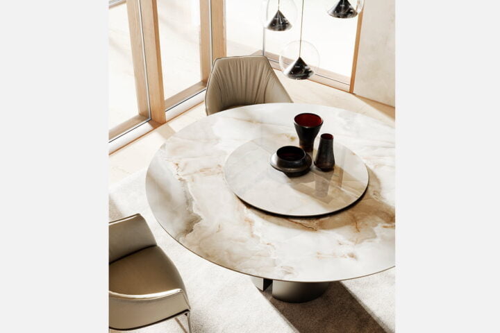 Dora ceramic - round ceramic table | Eforma