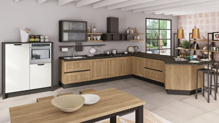 Kyra Frame - lacquered kitchen with handles | Creo kitchens