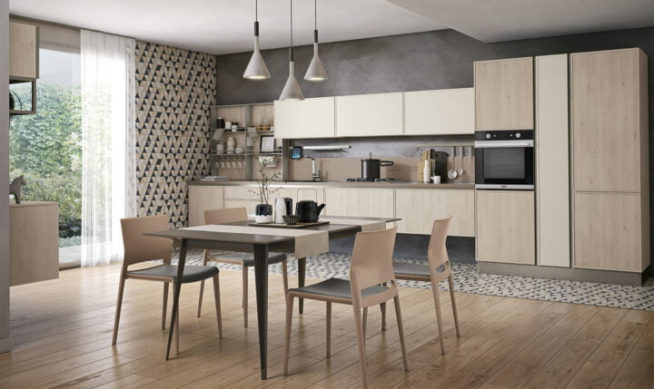 Rewind - melamine kitchen with handles | Creo kitchens