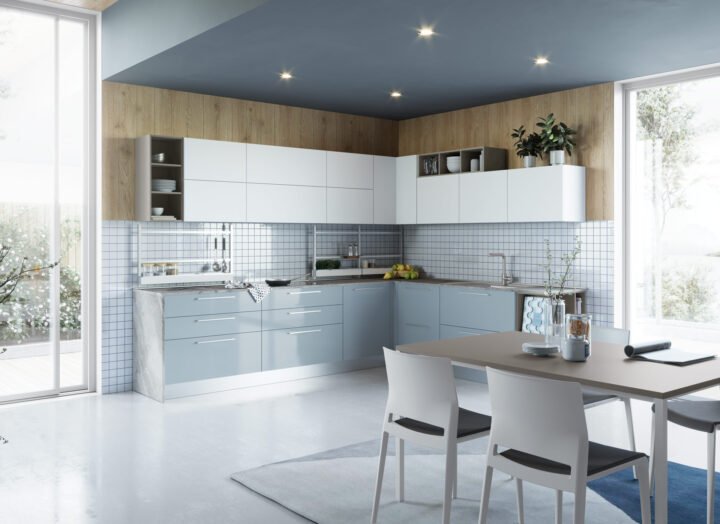 Zoe - acrylic kitchen with handles | Creo kitchens