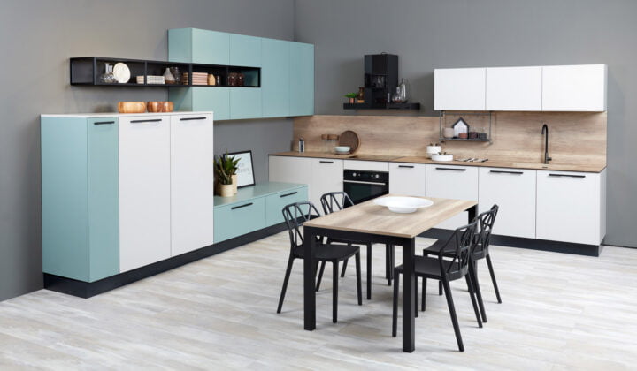 Zoe - acrylic kitchen with handles | Creo kitchens