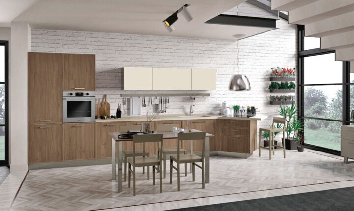 Rewind - melamine kitchen with handles | Creo kitchens