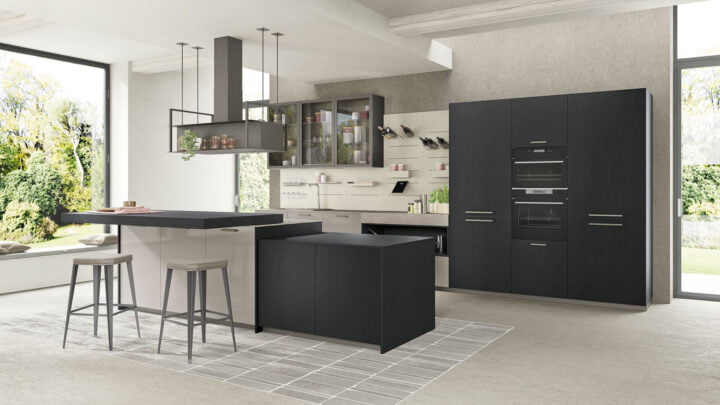 Tablet Wood - veneer kitchen with handles | Creo kitchens