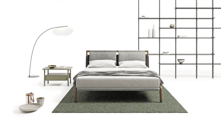 Tepu - wood bed with upholstered headboard | Dall'Agnese