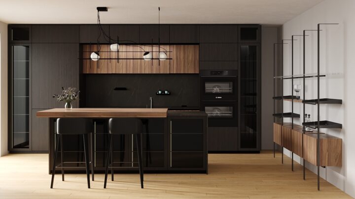 Oltre - veneer kitchen without handles | Lube Cucine