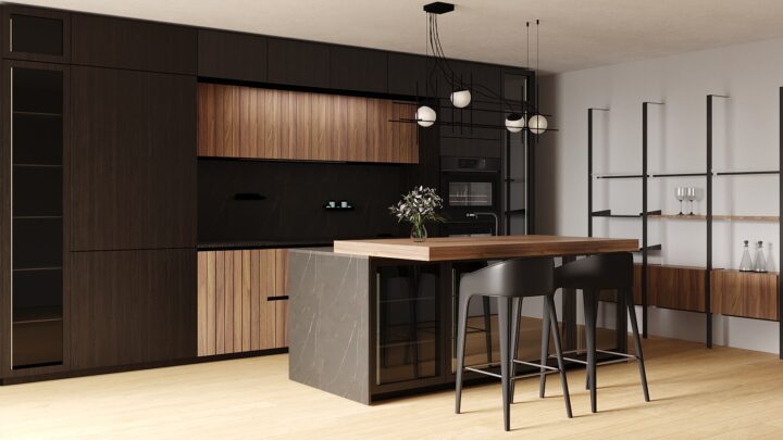 Oltre - veneer kitchen without handles | Lube Cucine