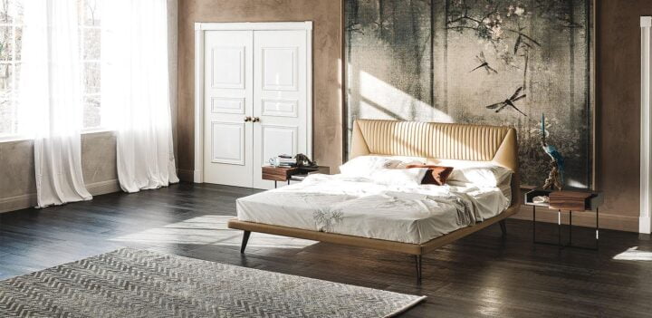 Amadeus - metal bed with upholstered headboard | Cattelan Italia