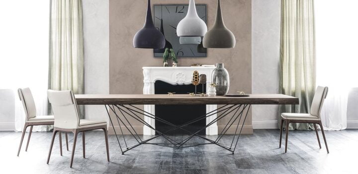 Gordon Deep Wood - rectangular metal table | Cattelan Italia