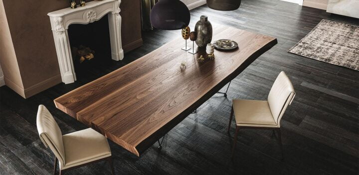 Gordon Deep Wood - rectangular metal table | Cattelan Italia