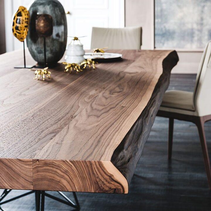 Gordon Deep Wood - rectangular metal table | Cattelan Italia