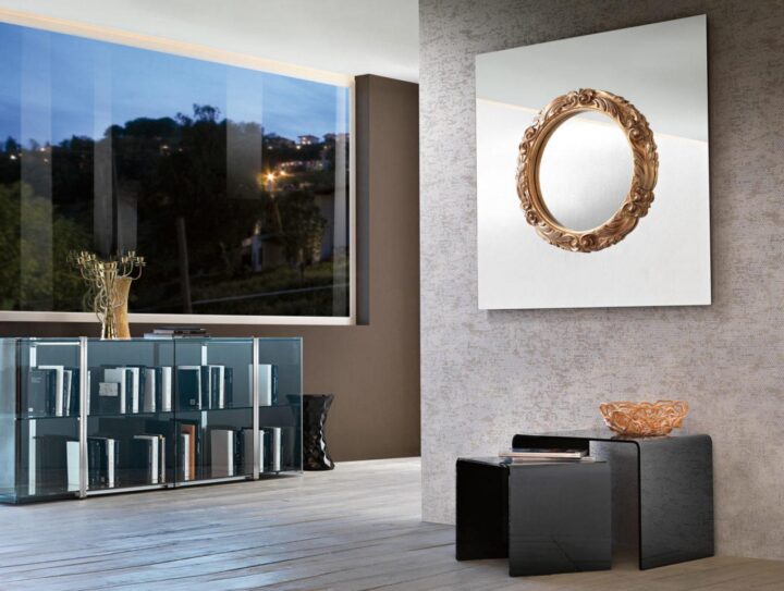 Ritratto - square wood mirror | Fiam