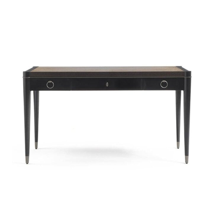 Ambra - rectangular leather writing desk with drawers | Galimberti Nino