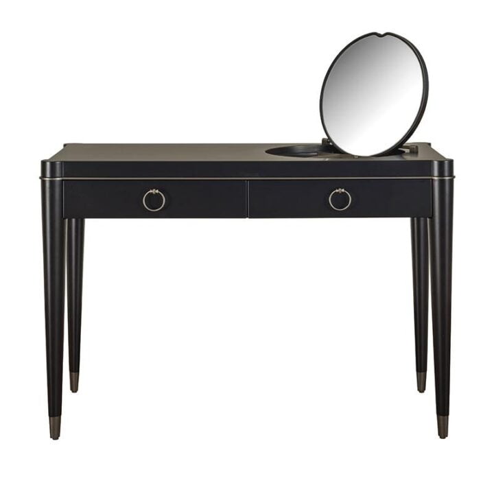 Ambra - rectangular leather writing desk with drawers | Galimberti Nino