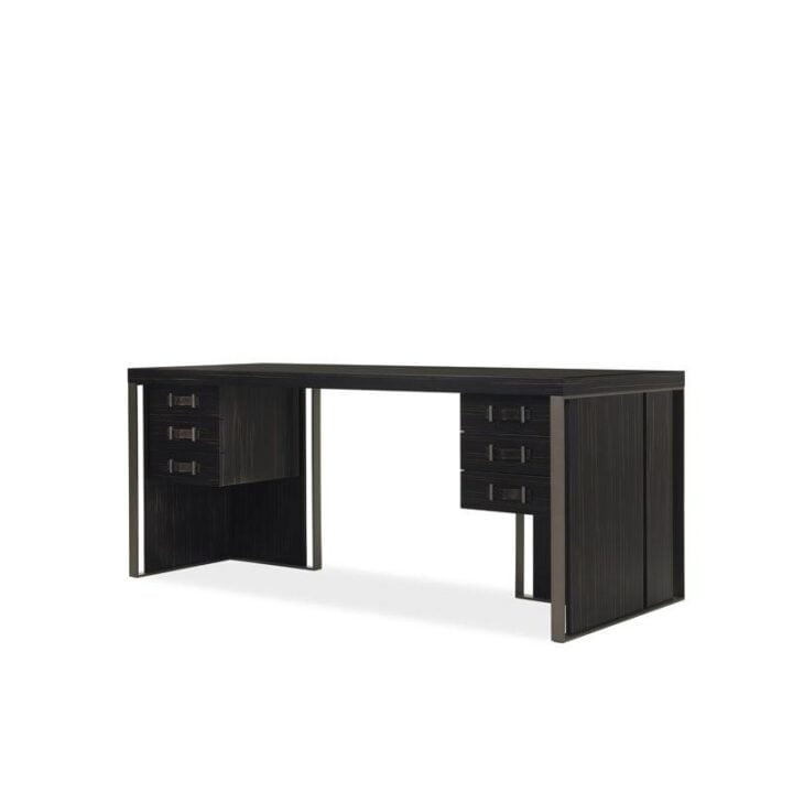 Kobe - rectangular wood writing desk with drawers | Galimberti Nino