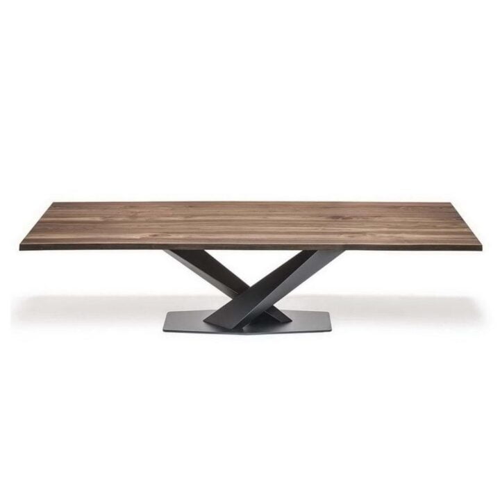 Stratos Wood - rectangular metal table | Cattelan Italia