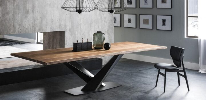 Stratos Wood - rectangular metal table | Cattelan Italia