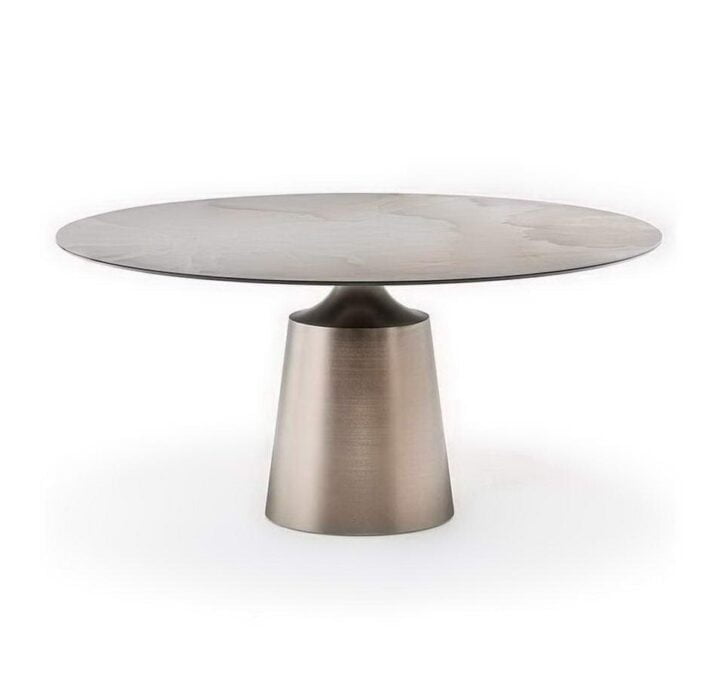 Yoda Keramik - round metal table | Cattelan Italia