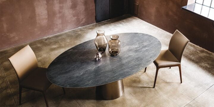 Yoda Keramik - round metal table | Cattelan Italia