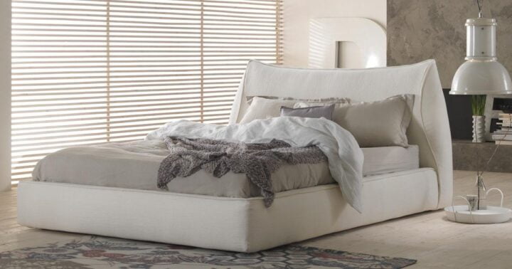 Smooth - nabuk bed with upholstered headboard | Dorelan