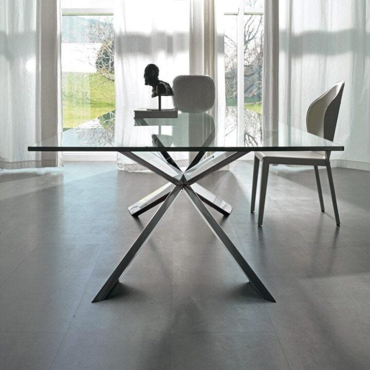 Spyder - rectangular tempered glass table | Cattelan Italia