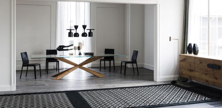 Spyder - rectangular tempered glass table | Cattelan Italia