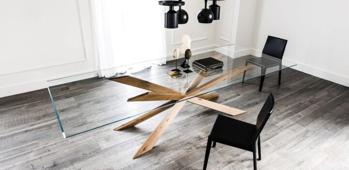 Spyder - rectangular tempered glass table | Cattelan Italia