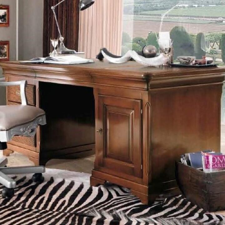 Fiesole - rectangular wood writing desk with drawers | Cavio