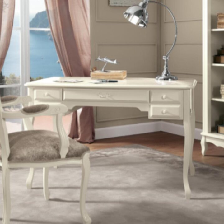 Francesca - rectangular wood writing desk with drawers | Cavio