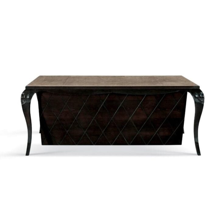 Gatsby - rectangular leather writing desk with drawers | Cavio