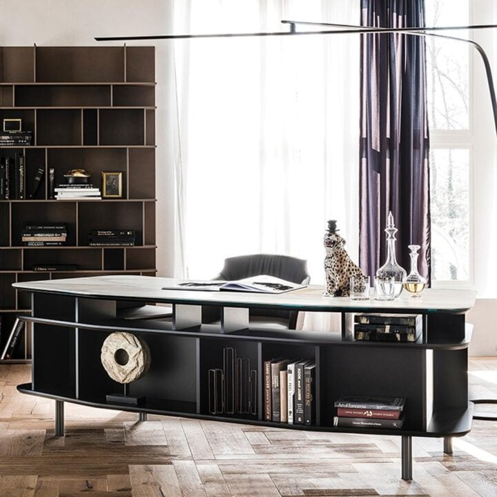 Wall Street - rectangular wood writing desk with drawers | Cattelan Italia