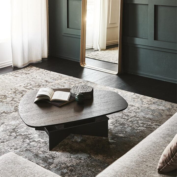 Orlando - oval wood coffee table with drawers | Cattelan Italia