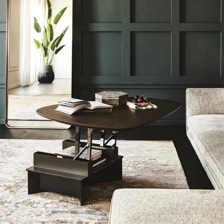 Orlando - oval wood coffee table with drawers | Cattelan Italia