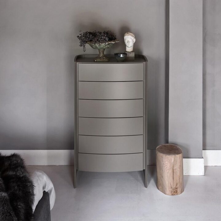 Adj - rounded lacquered chest of drawers with integrated handles | ALF Dafre