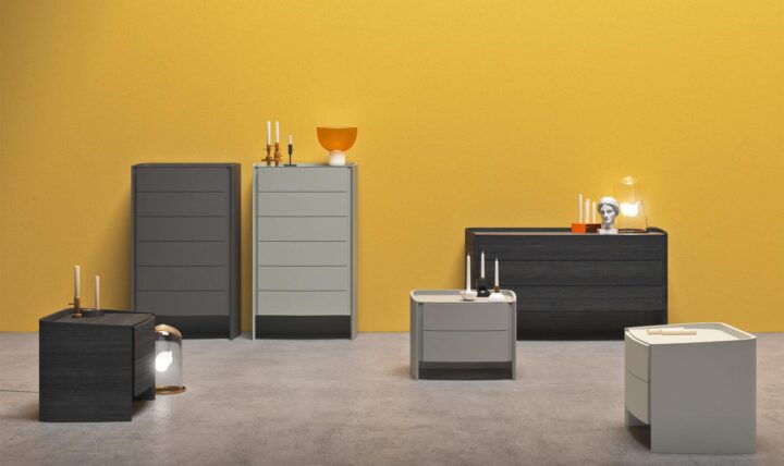 Adj - rounded lacquered chest of drawers with integrated handles | ALF Dafre