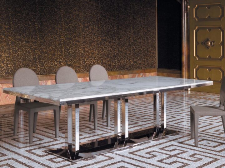 Artù - rectangular metal table | Longhi