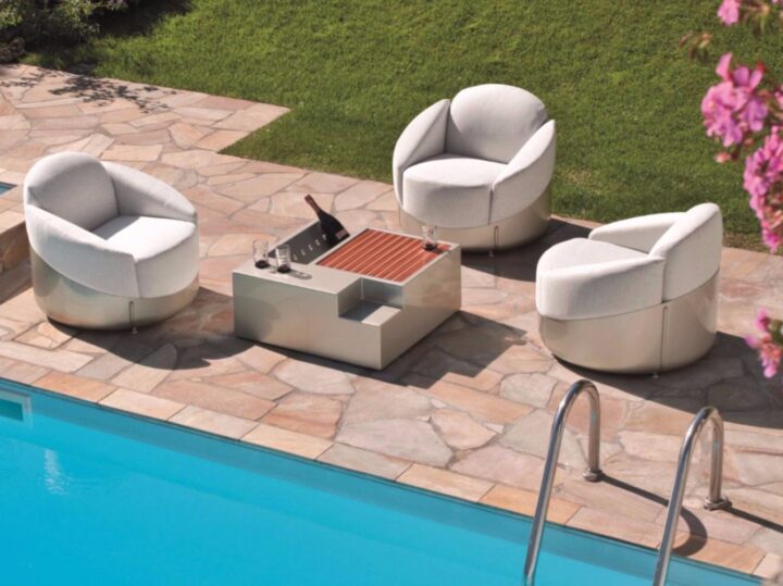 Astrea - fabric outdoor armchair | Longhi