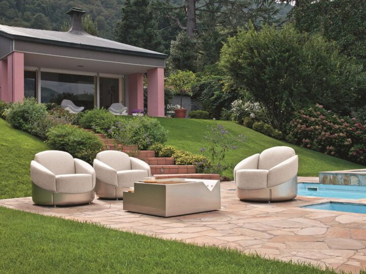 Astrea - fabric outdoor armchair | Longhi