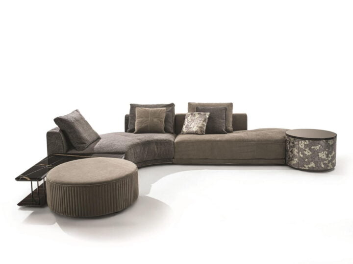 Atar - corner velvet sofa | Longhi