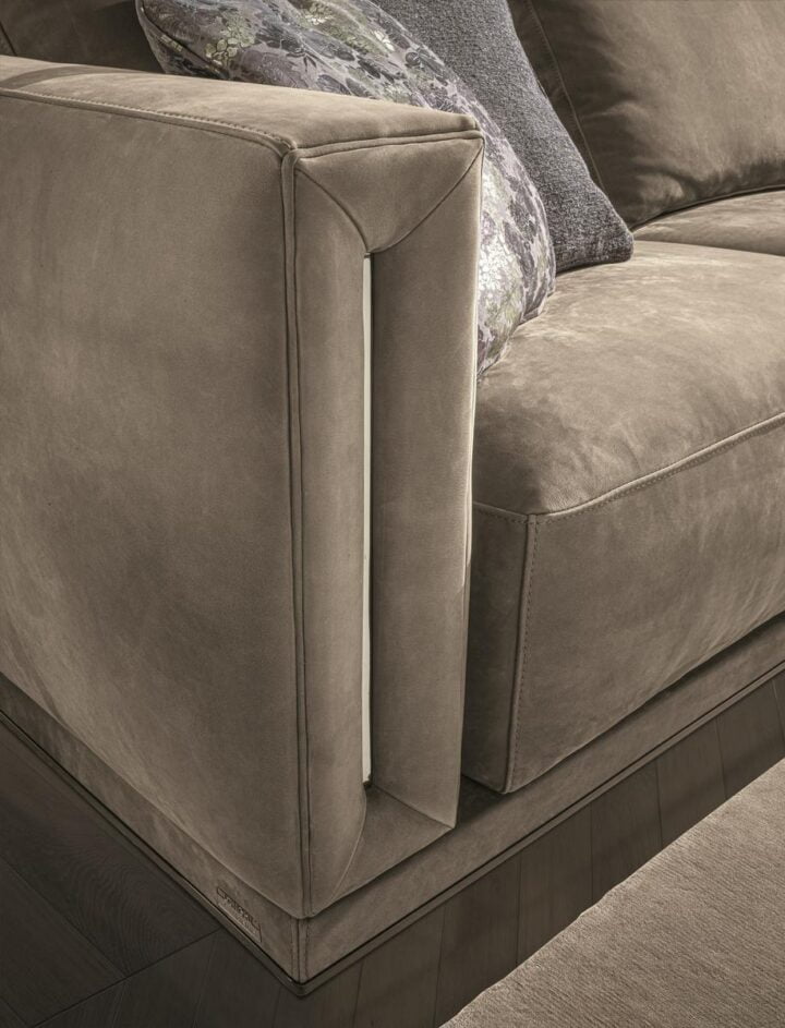 Atar - corner velvet sofa | Longhi