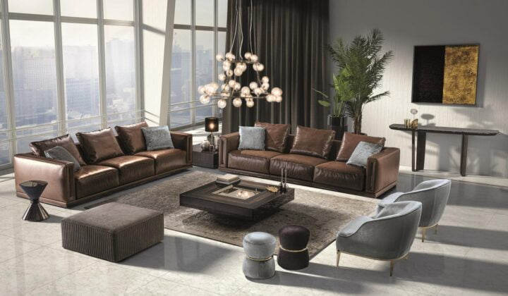 Atar - corner velvet sofa | Longhi