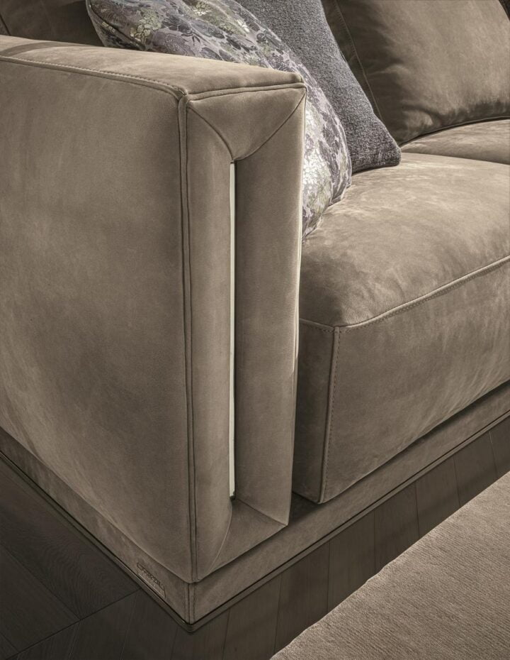 Atar - corner velvet sofa | Longhi