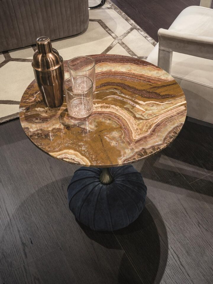 Bag - round stone coffee table | Longhi