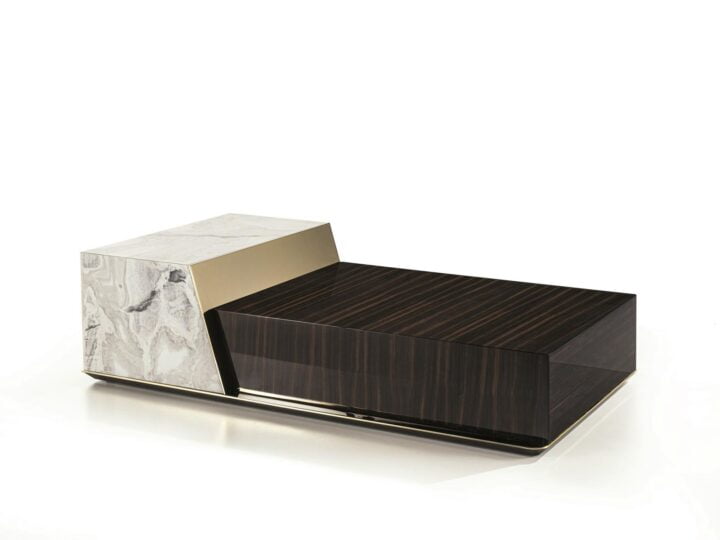 Bold - rectangular stone coffee table with drawers | Longhi