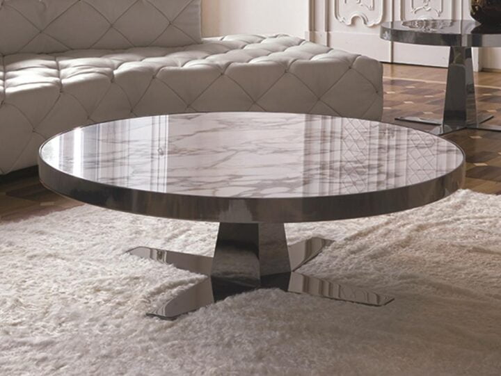 Bourbon - round metal coffee table | Longhi