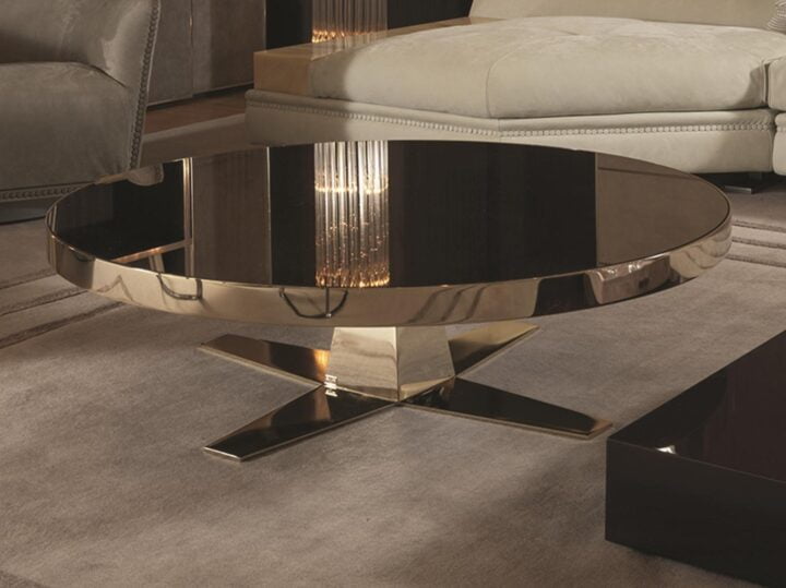 Bourbon - round metal coffee table | Longhi