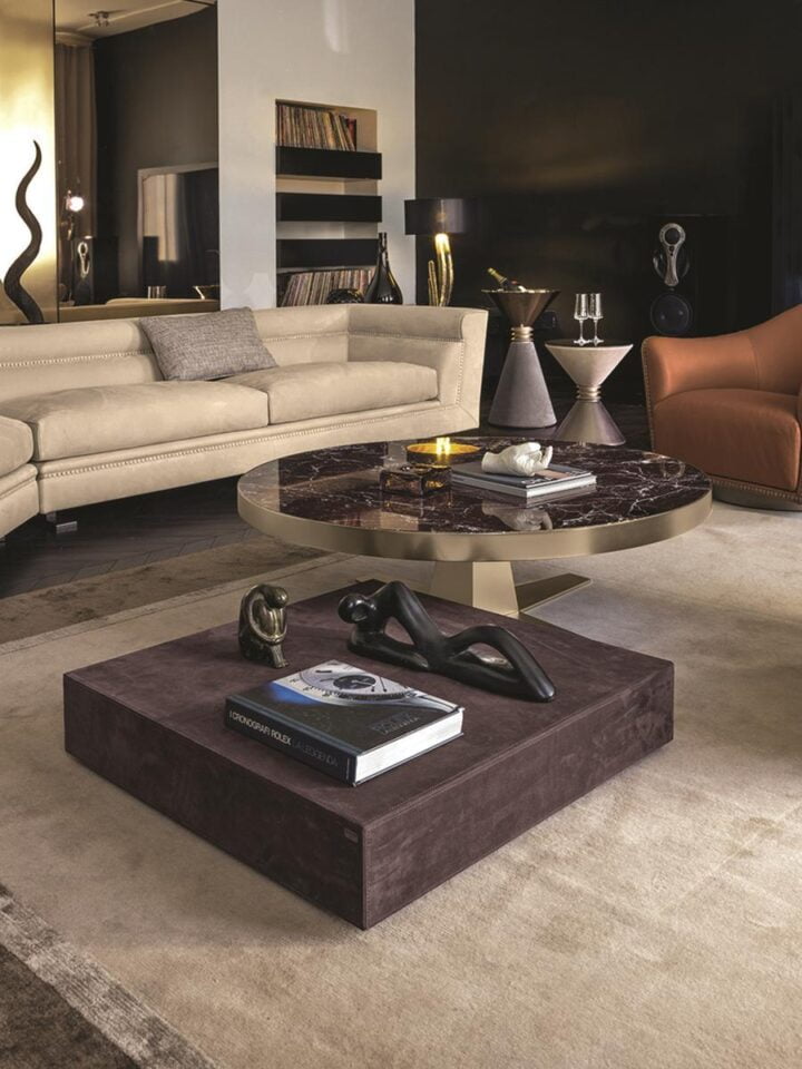 Bourbon - round metal coffee table | Longhi