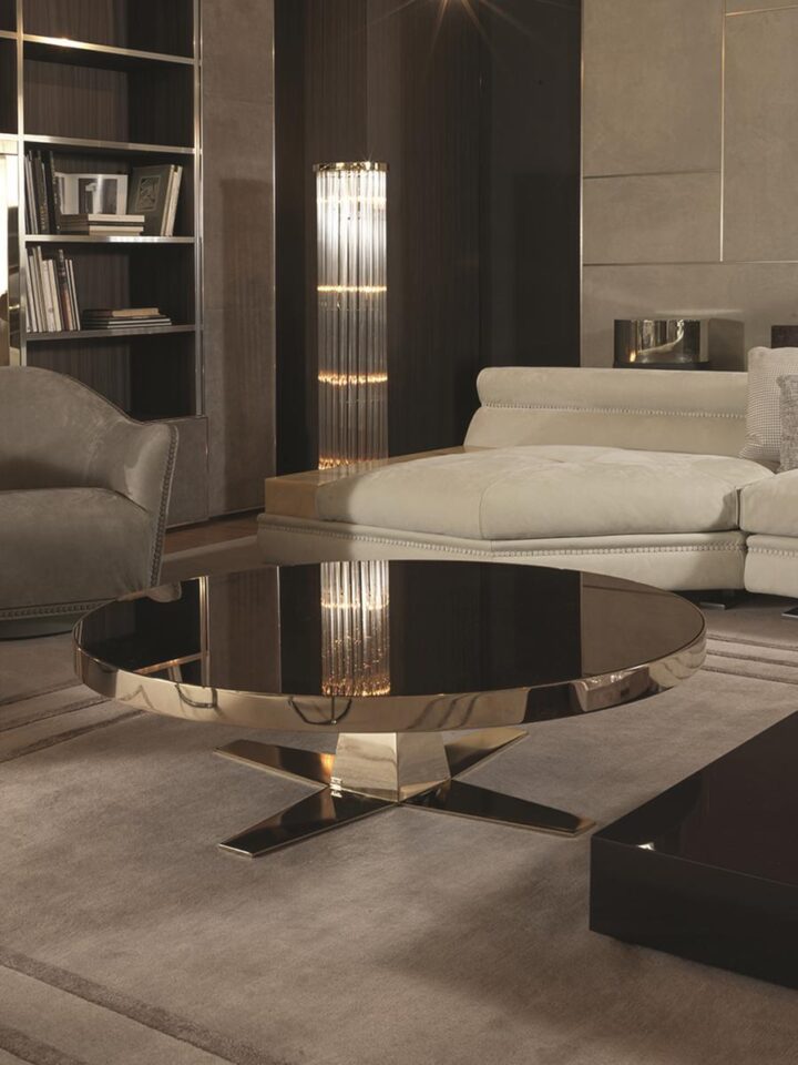 Bourbon - round metal coffee table | Longhi