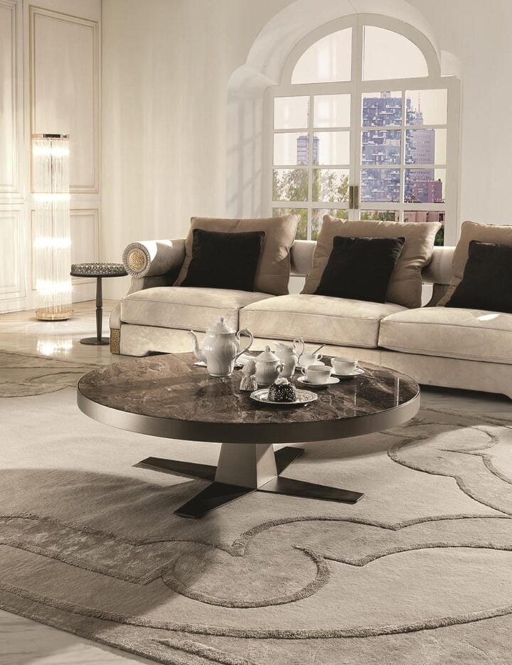 Bourbon - round metal coffee table | Longhi