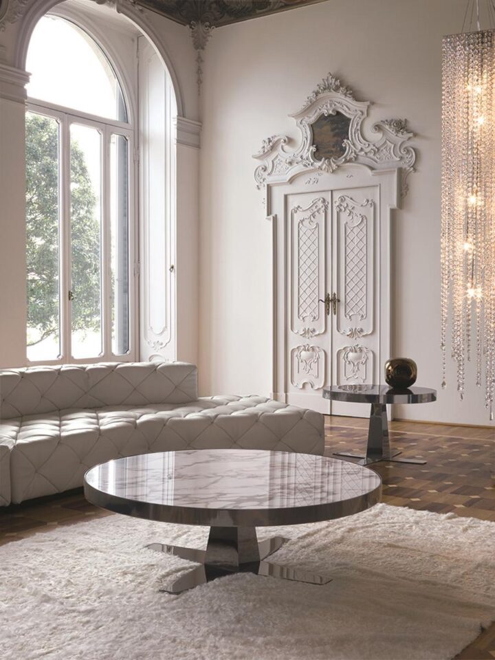 Bourbon - round metal coffee table | Longhi